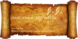 Jedlicska Jónás névjegykártya